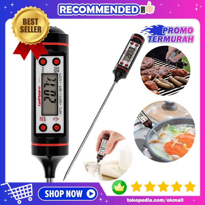 Battom- Termometer Pengukur Suhu Panas Air / Makanan Digital Food Thermometer