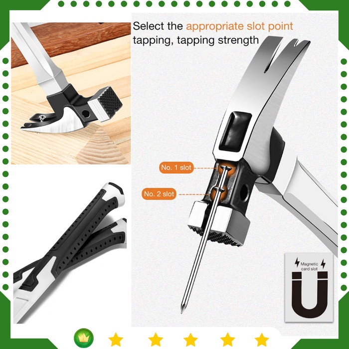 YINLONG Palu Kambing Baja Tukang Kayu Lubang Magnetik Pasang Paku