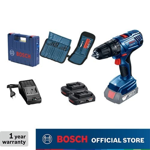 Bosch Cordless Impact Drill / Bor Tembok Baterai 18Volt GSB 180-Li