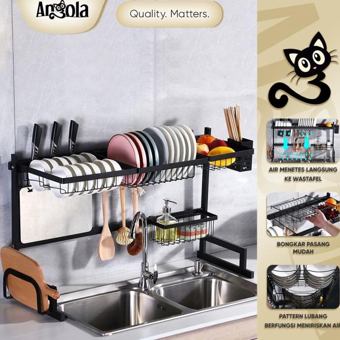 Angola Rak Piring Wastafel G01/G05 Stainless Rak Dapur Serbaguna