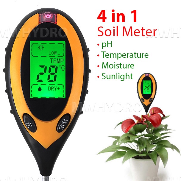 Menarik.. pH Meter Tanah Digital / Soil Analyzer (pH,Moisture,Light,Temperature)
