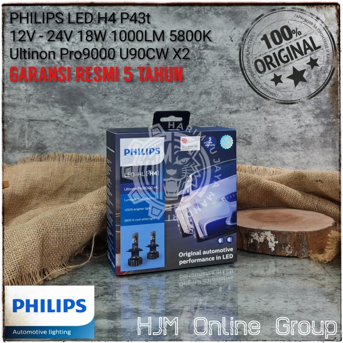 BOHLAM LAMPU PHILIPS Ultinon Pro9000 LED H4 12V - 24V 18W 5800K 1000LM star