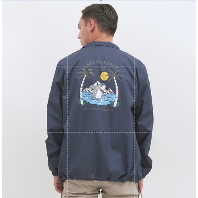 jaket pria M231 Jaket Pria Taslan Coach Grafis Panjang Navy 1824 - S(K7B4) jaket cowok keren hoodie 