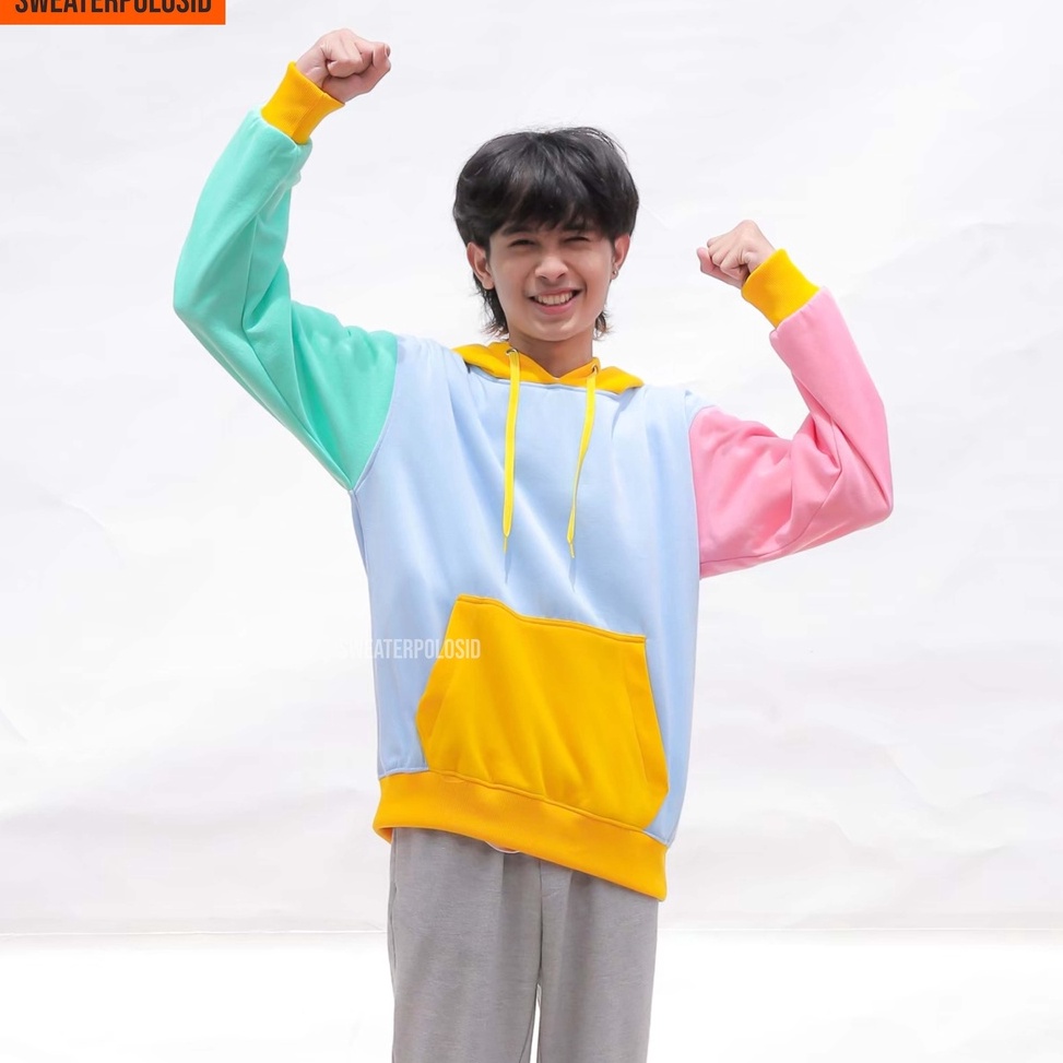 LANGSUNG ORDER SWEPO Hoodie Jumper Tricolor Size M - XXL (Pria & Wanita)