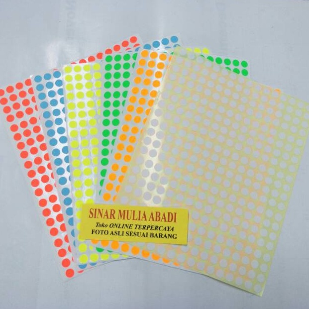 

Termurah Label Stiker Warna Bulat Kecil 8 mm Stiker Dot warna/ bungkus 1 warna