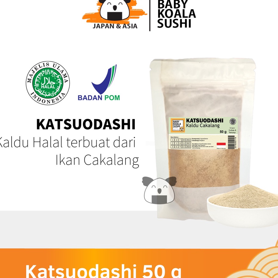 

Ready KATSUO DASHI Katsuodashi Kaldu Ikan Cakalang 50 g Halal│Bonito/ Katsuobushi Stock for Ramen