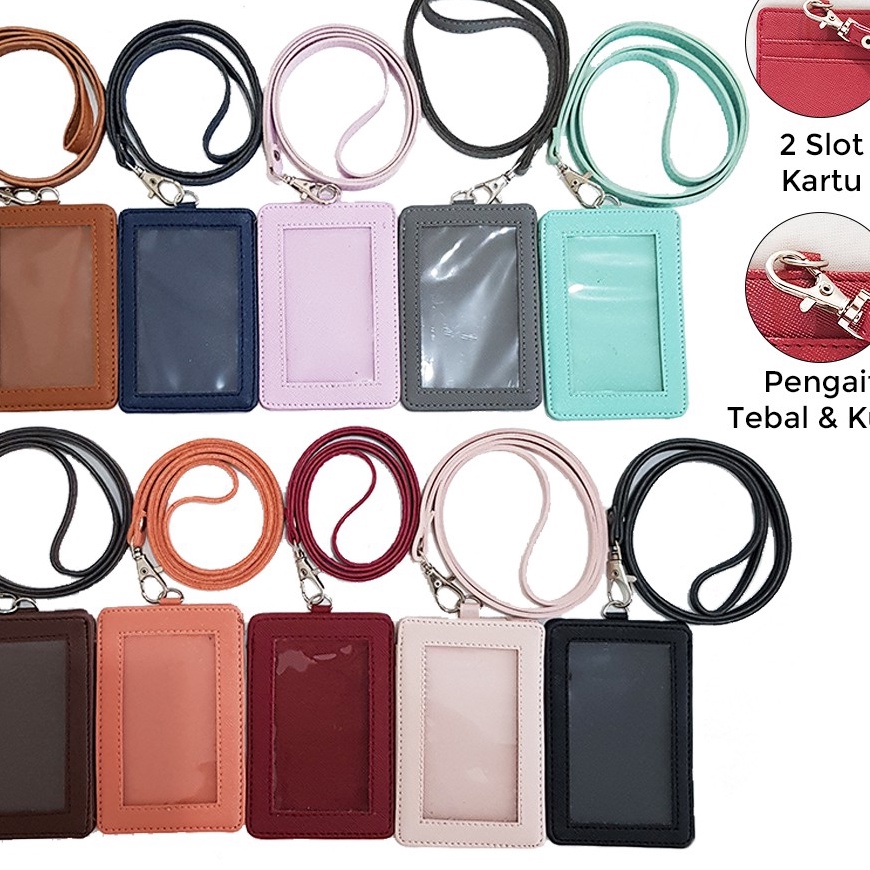 

[U2☎/V➲> Name Tag ID Card Holder Kulit Lanyard Termurah Berkualitas PU Leather Lanyard NameTag ID Card Holder- berkualitas!