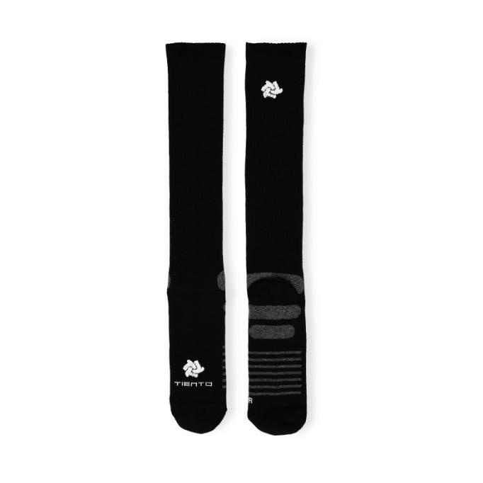 Tiento Long Compression Socks Black Kaos Kaki Olahraga Ketat Panjang