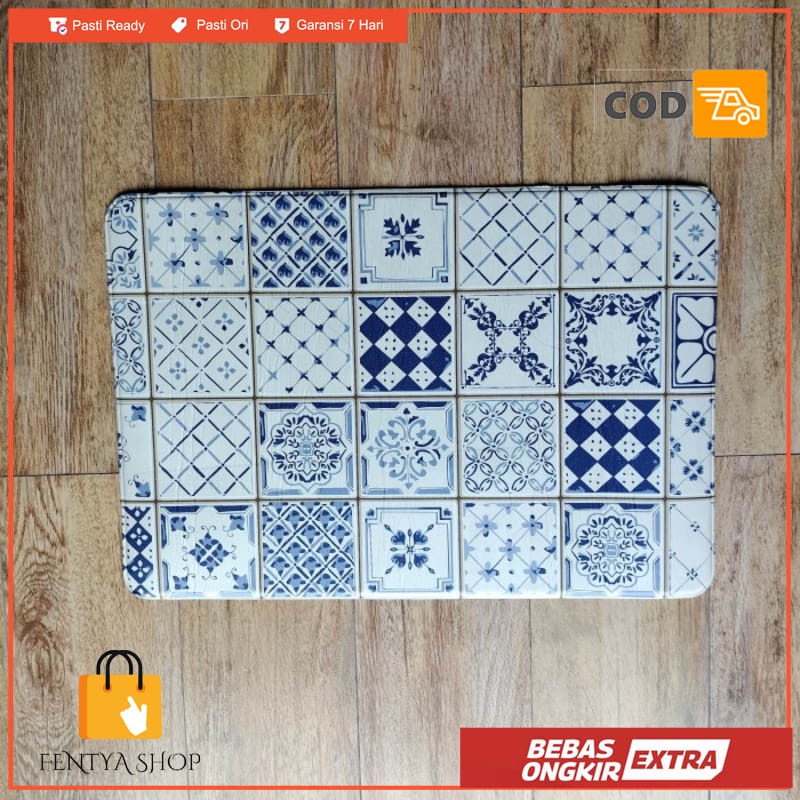 daiso pvc cushion mat keset motif ubin tegel