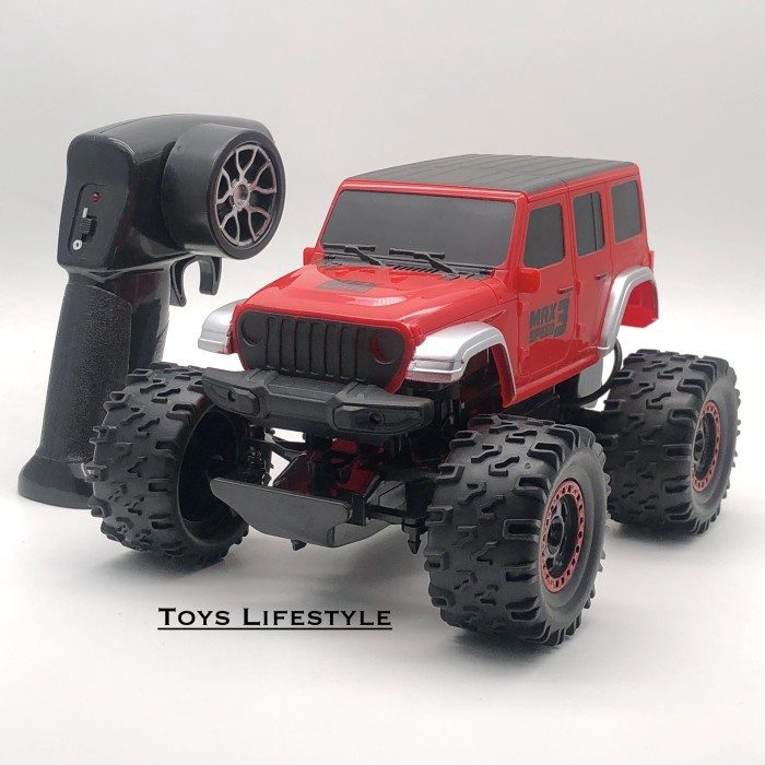 Mainan Mobil Remote Control RC Rock Crawler Jeep Rubicon 1:16 (Merah)