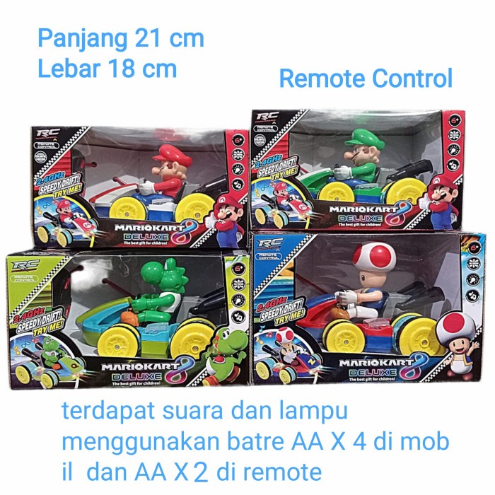 Mainan Mobil Remote Control / RC Mario Kart Deluxe Car Toy