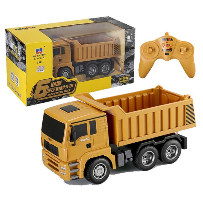 HUINA 1332 6ch dump truck 2.4ghz mainan rc truck alat berat konstruksi