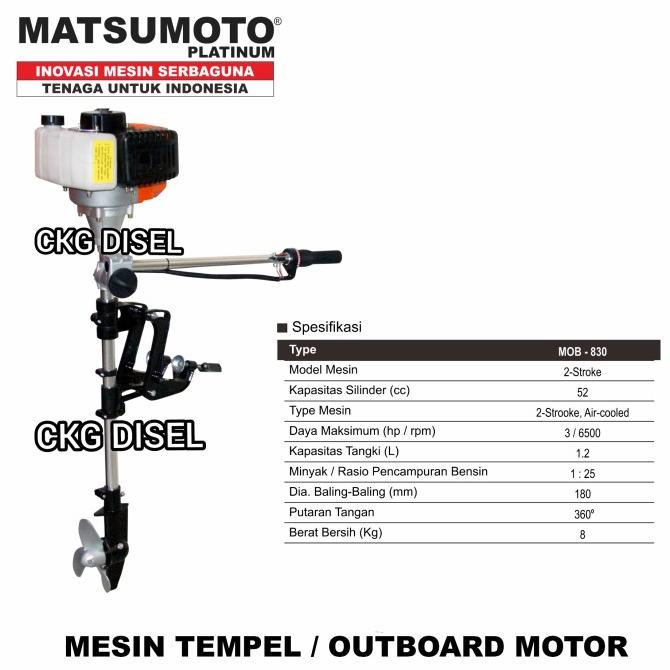 Mesin Tempel Outboard 3 Pk Matsumoto