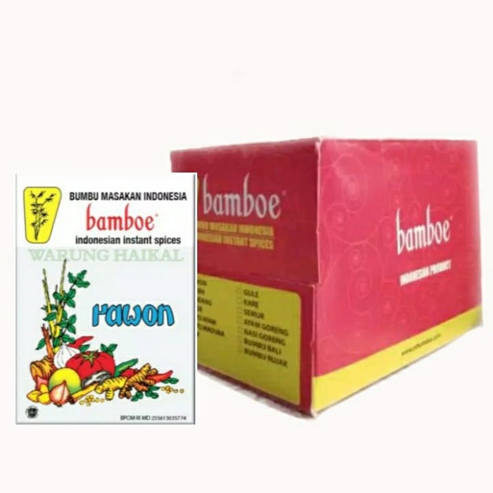 

1 Box (Isi 20Pcs) Bumbu Rawon Original Merk Bamboe - Rawon Cap Bamboe