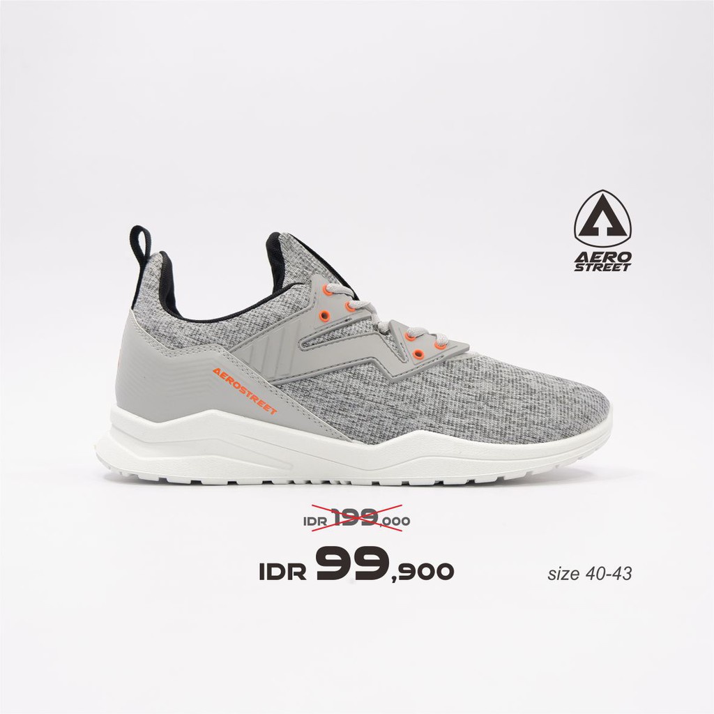 Aerostreet 40-43 Alpha Abu Muda - Sepatu Sneakers Casual Sport Sekolah Pria Wanita Aero Street