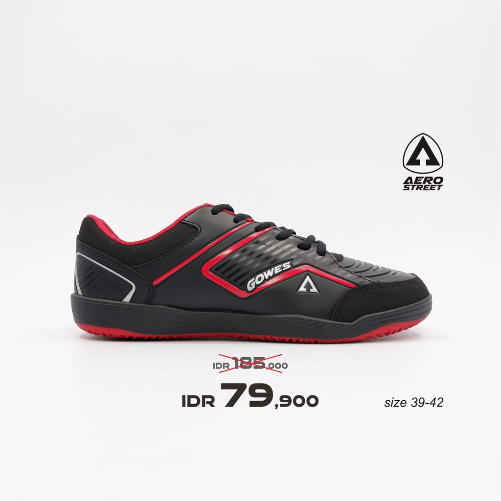 Aerostreet 39-42 Gowes Hitam merah - Sepatu Sneakers Casual Sport Sekolah Pria Wanita Aero Street