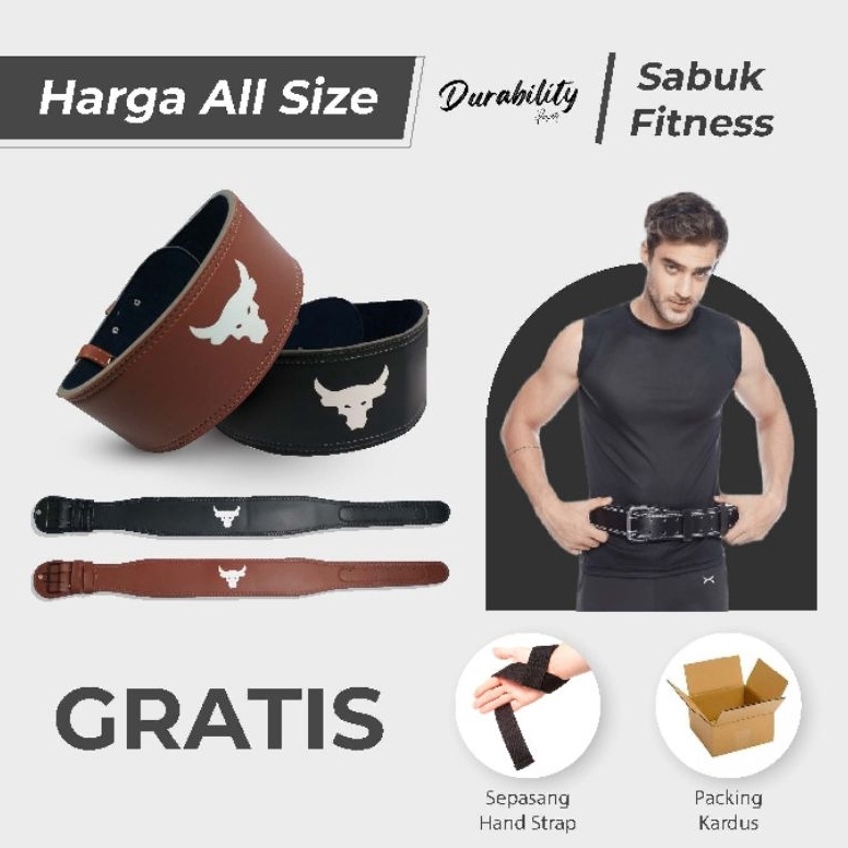 SABUK GYM  FITNESS - BAHAN SEMI KULIT - (DurabilityPower) ➶Ready