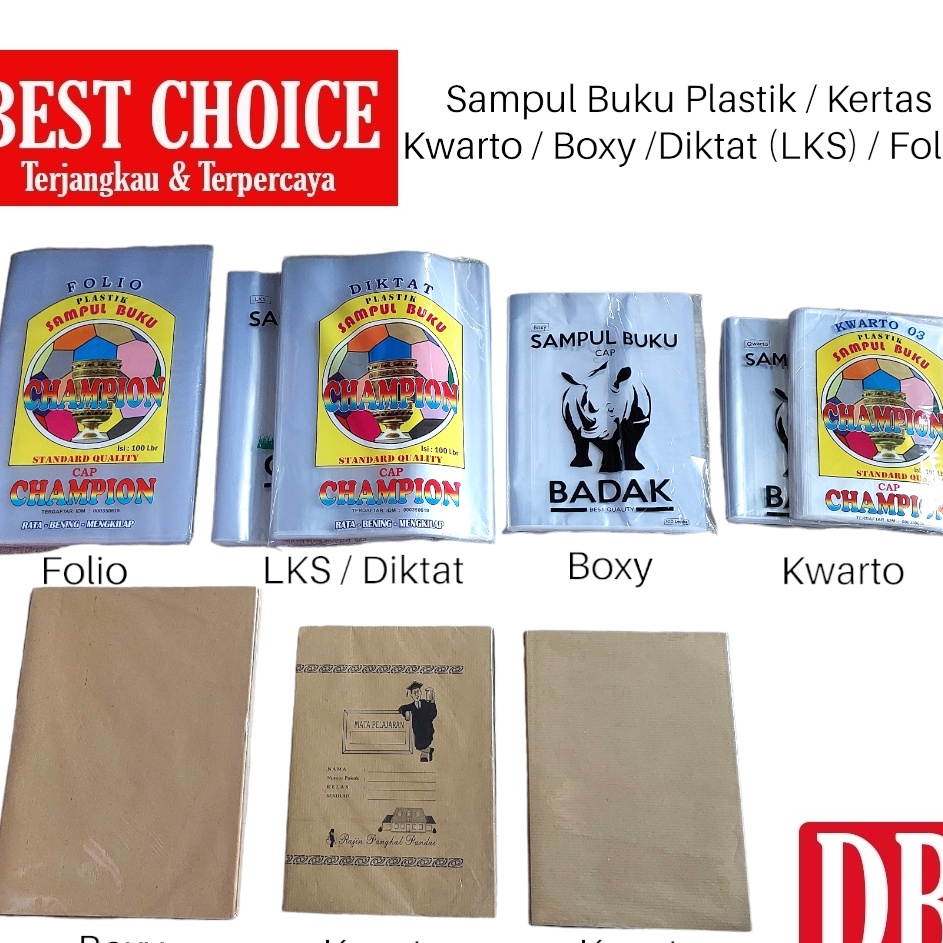 

✿Baru✪ (100pcs) Sampul Buku Tulis Plastik & Kertas Coklat Kwarto / Boxy (Big Boss) / LKS (Diktat) / Folio 1 pak (100pcs) V45 ➞