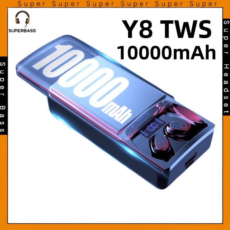 Headset super bass Earphone Tws Bluetooth 5.1 Pengisian Case Nirkabel 10000MAh - 9D Stereo Olahraga 