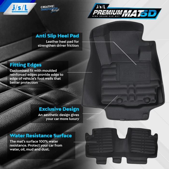 All New Rush Terios Karpet Mobil 5D JSL Mat Model Diamond terpopuler