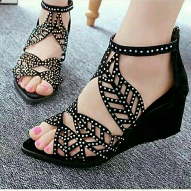 Sendal Sofia Terbaru Wedges Import Premium Nyaman Pesta Wedges Wanita Casual Sendal Tali Cewek Cod(B