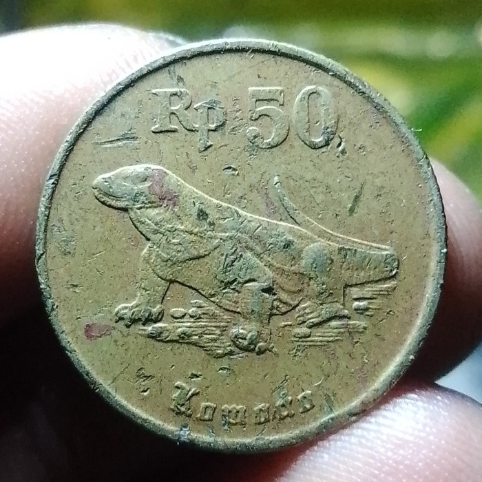 GRATIS ONGKIR Error Double Die-Koleksi Uang Koin Kuno Rp 50 Komodo Tahun 1993 Langka