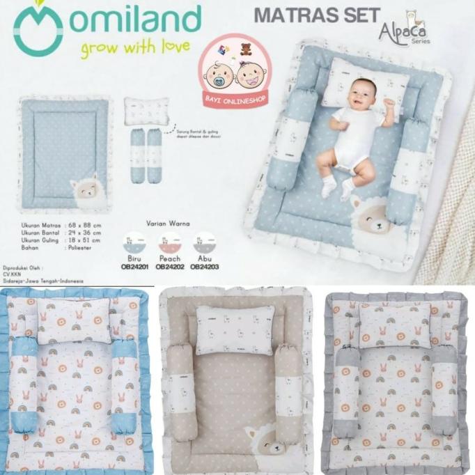 Omiland Baby Mattress Matras Bayi Set Bantal Guling Rainbow OB24171