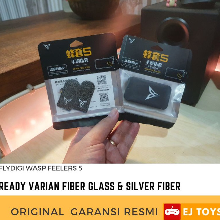 ↔PcW EJ Toys Flydigi Wasp Feelers 5 Finger Sleeve Glass Fiber Silver Sarung Jempol Anti Keringat Gam