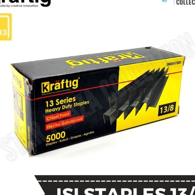 

[YN❦.0㊛) Isi Staples Manual / Staples Tembak Guntacker Merek KRAFTIG Original Uk. 13/8mm (8mm) - untuk Pengerjaan Jok Motor, Jok Mobil, Sofa, Funiture, Kayulangsung.kiriim.!