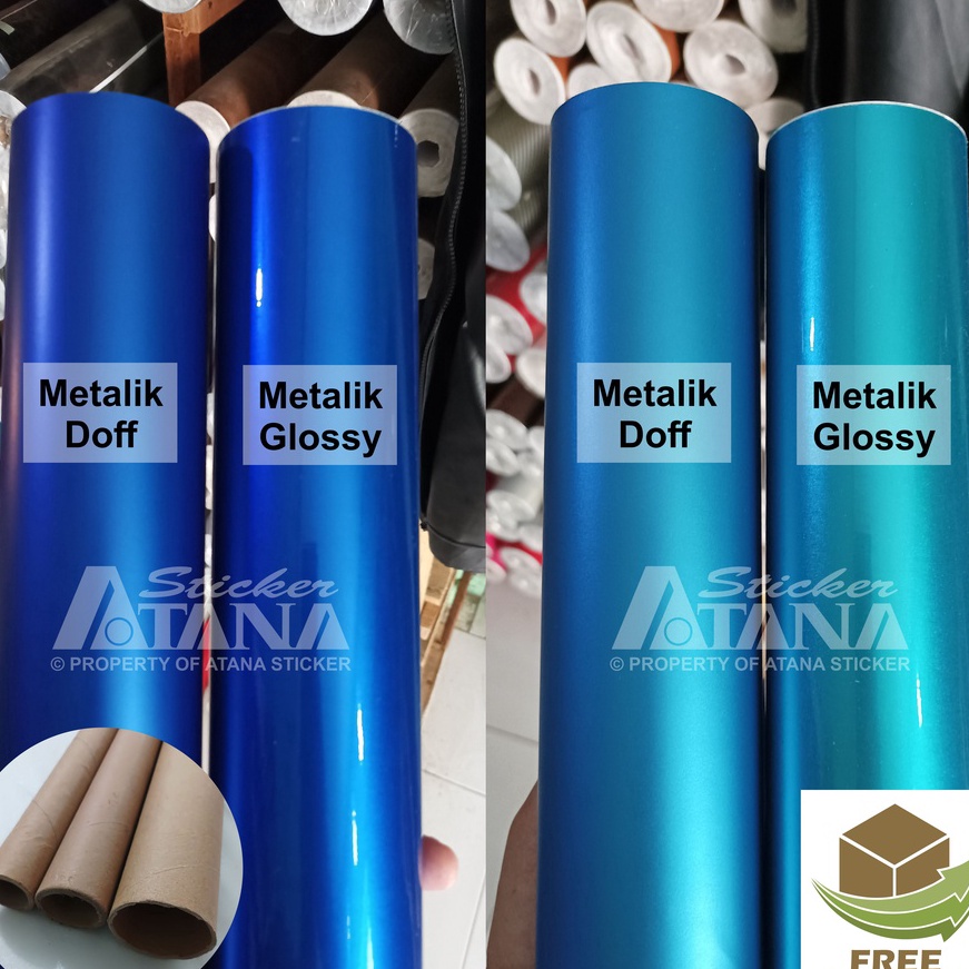 [BU-❤I♥> Skotlet Biru Metalik Doff Glossy Scotlet Dop Gloss Metallic Satin Stiker Candy Paint Decal 