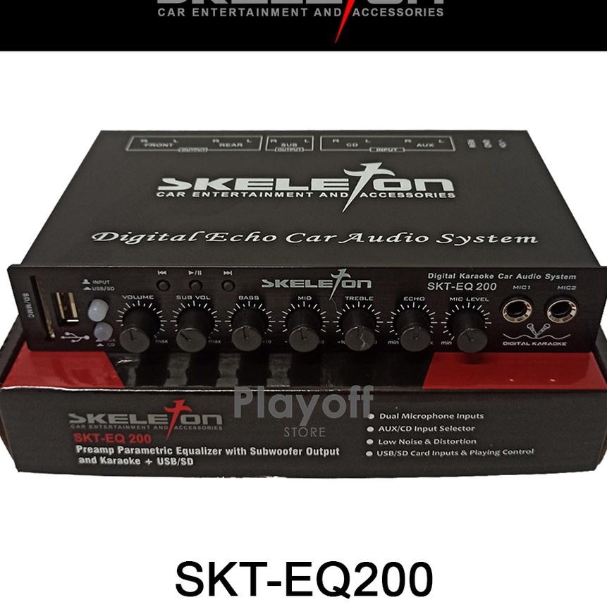 (➛.XZF☼> Parametric Equalizer (With USB) Karaoke Mobil Preamp Parametrik Skeleton SKT-EQ200- super.k