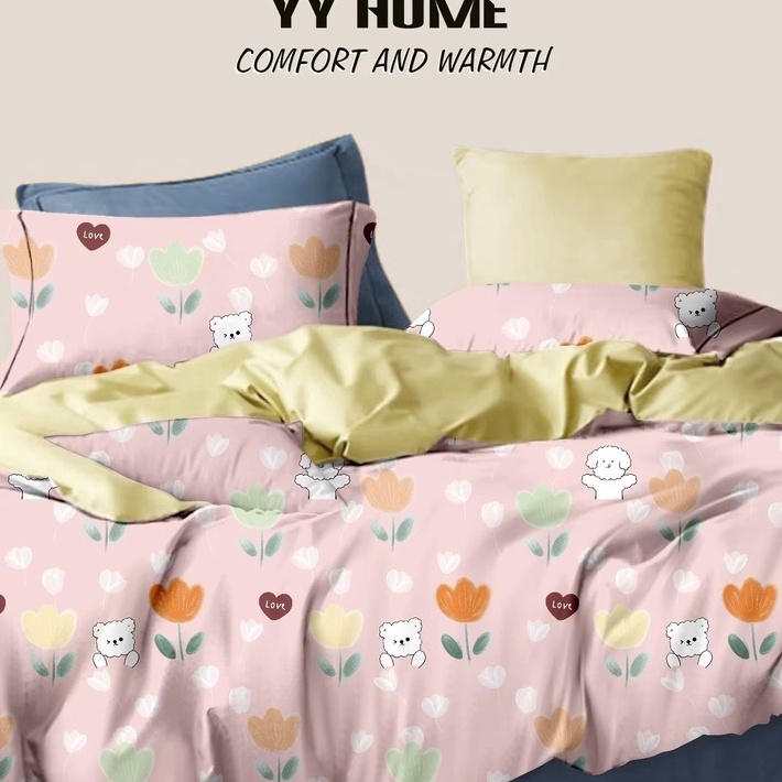 ・ ad BedCover/Selimut motif korea gambar kartun Katun Motif Aesthetic Termurah Bedcover Size 180x210