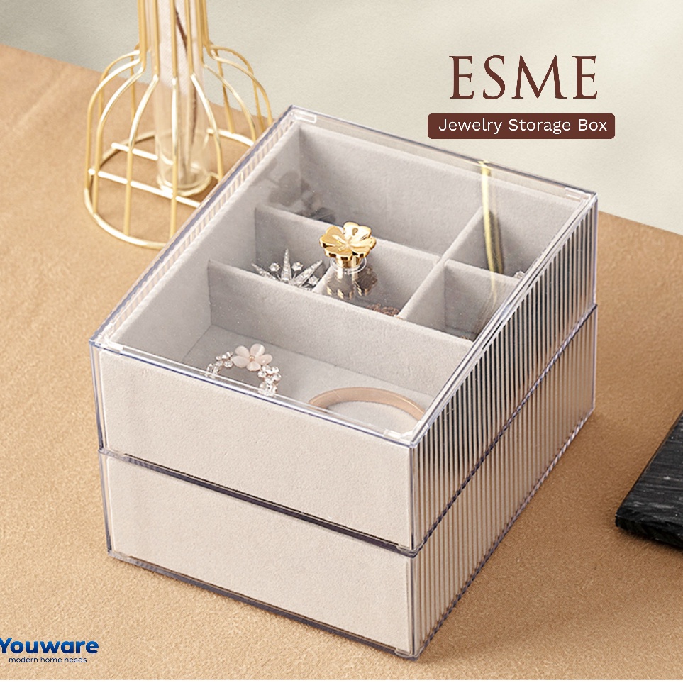 ➥ Youware - Esme Box Acrylic Akrilik Aesthetic / Wadah Aksesoris  / Kotak Transparan / Organizer / B