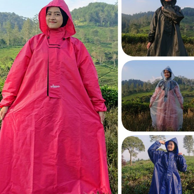 [11N-☆N㊖) Jas Hujan Jumbo Model Gamis Simple Bigsize Muslimah Waterproof - tervirall..