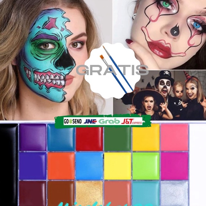 

[GS㊖.Qご) 1 set 12 Warna Body Face Painting dan Kuas Cat Wajah Painting Wajah Body Paintingviraal!