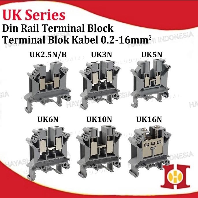 Terminal Block Din Rail 800V UK2.5N UK3N UK5N UK6N UK10N UK16N UK35N