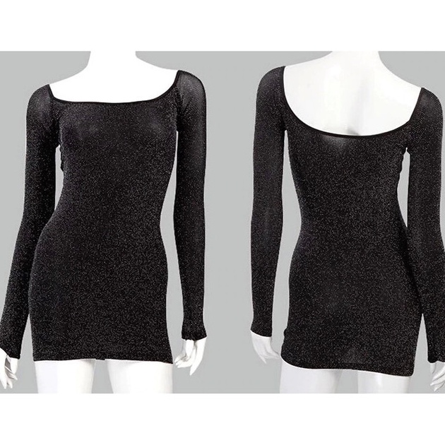 Terkini Baju Dugem Sexy Stretch Clubwear Mini Dress Ketat Bodycon Hitam 2137 ♖