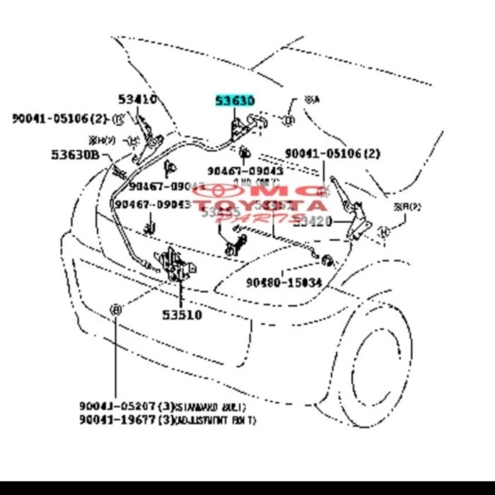 Kabel Sling Tarikan Kap mesin AVANZA XENIA 2005-2011 ORIGINAL terpercaya