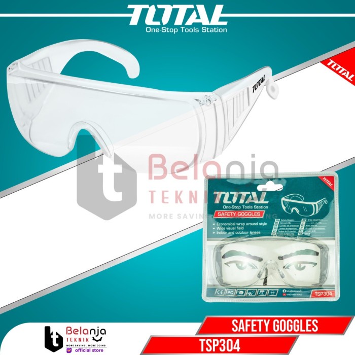 Total Safety Googles Kacamata Kerja Kaca Mata Safety Las Bening TSP304 keren