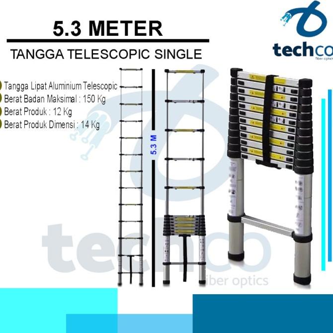 Tangga Lipat Tangga Teleskopik 5,3 Meter Silver Murah