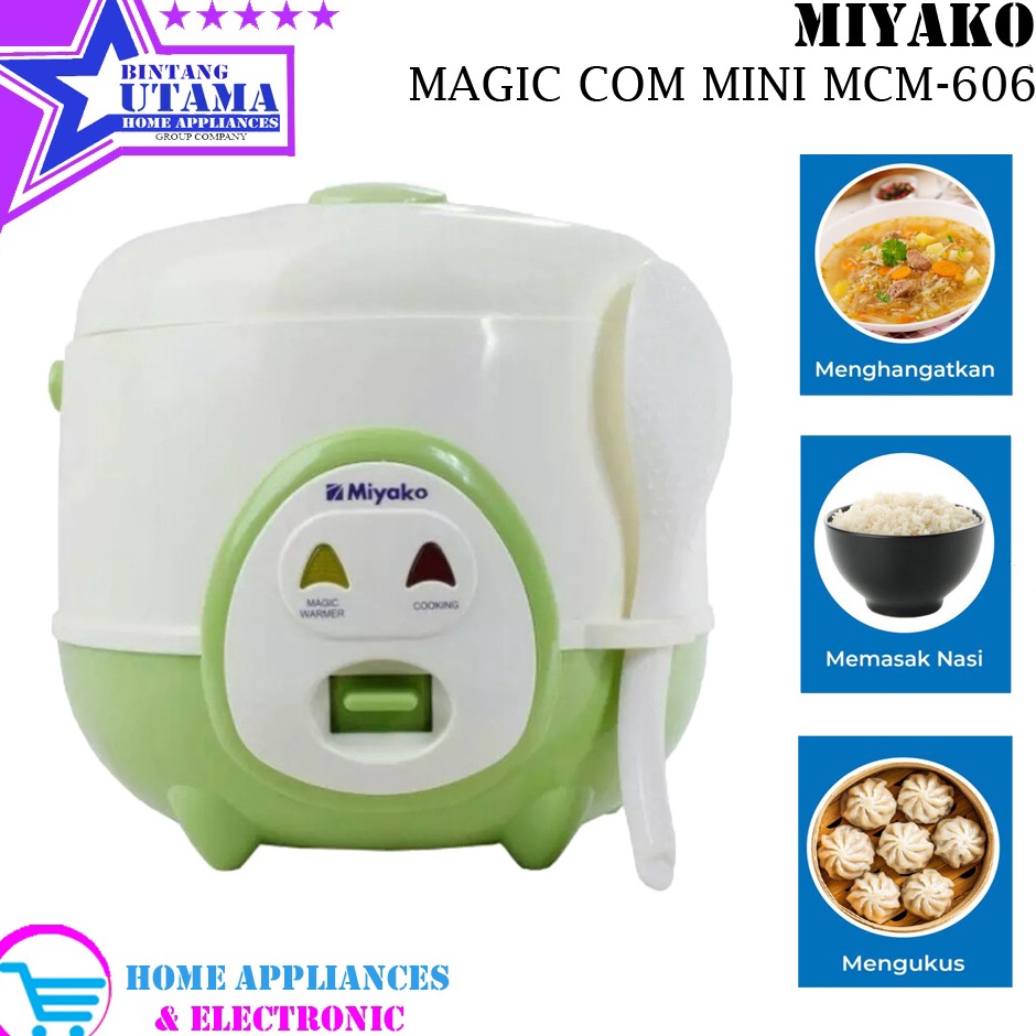 yn Magic Com Miyako MCM606A/ MCM 606 A / MCM-606 A - Rice Cooker Miyako MCM606 - HIJAU ✫ ✧