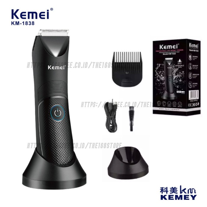 Alat Cukur Rambut Hair Clipper Waterproof Mesin Cukuran Kemei KM 1838