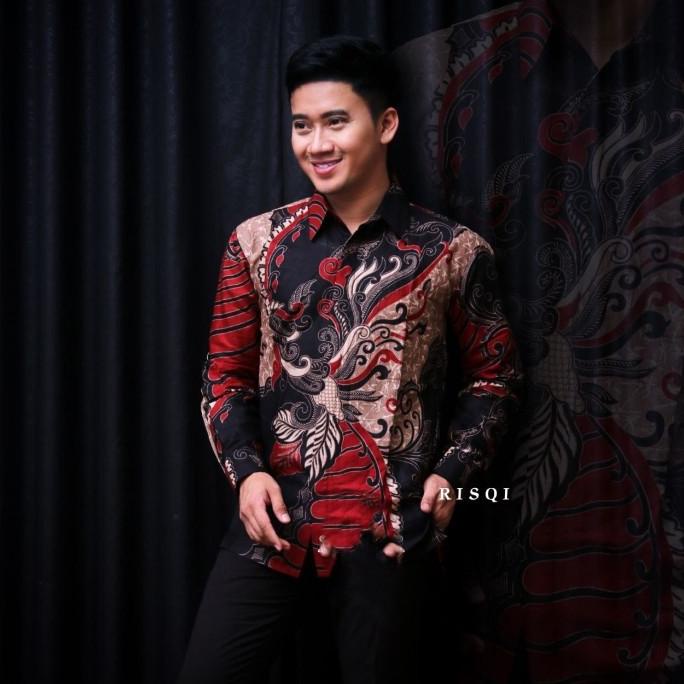 Kemeja Batik Pria Lengan Panjang - Sangkuriang Merah