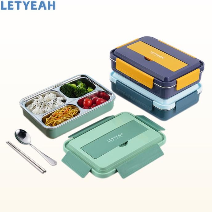 LetYeah Kotak makan stainless 304/Lunch box tahan panas dan anti bocor