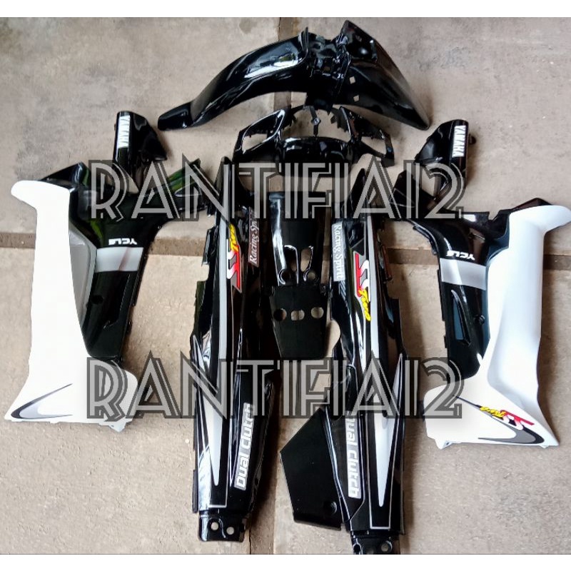 cover bodi full set bodi motor Yamaha Fizr fiz r SS TWO hitam putih