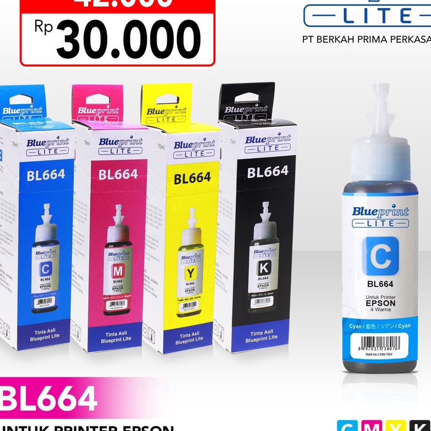 [L 8N❤❣) Tinta Epson BLUEPRINT Lite 664 For Printer Epson L120 , L350 - 70ml- supeer.keren..