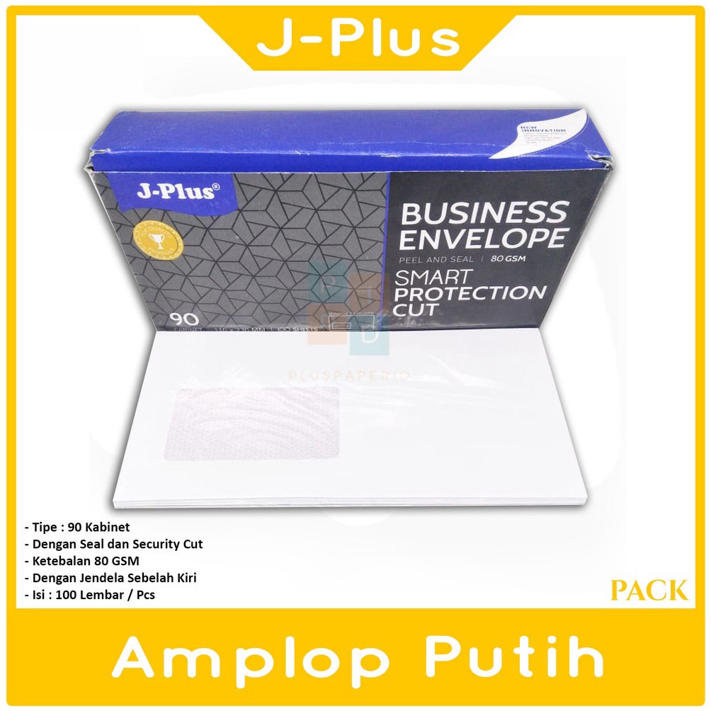 

JPLUS - Amplop Putih Jendela Kiri No.90 Biru - Pack 79