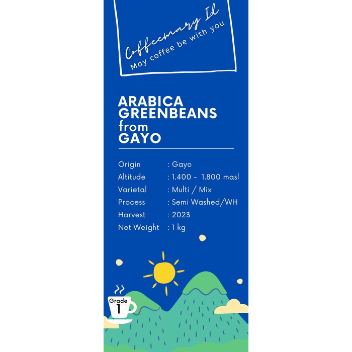

Green Bean - Arabika - Gayo Semi Washed / Wet Hull - G1 - 1 Kg - Wash