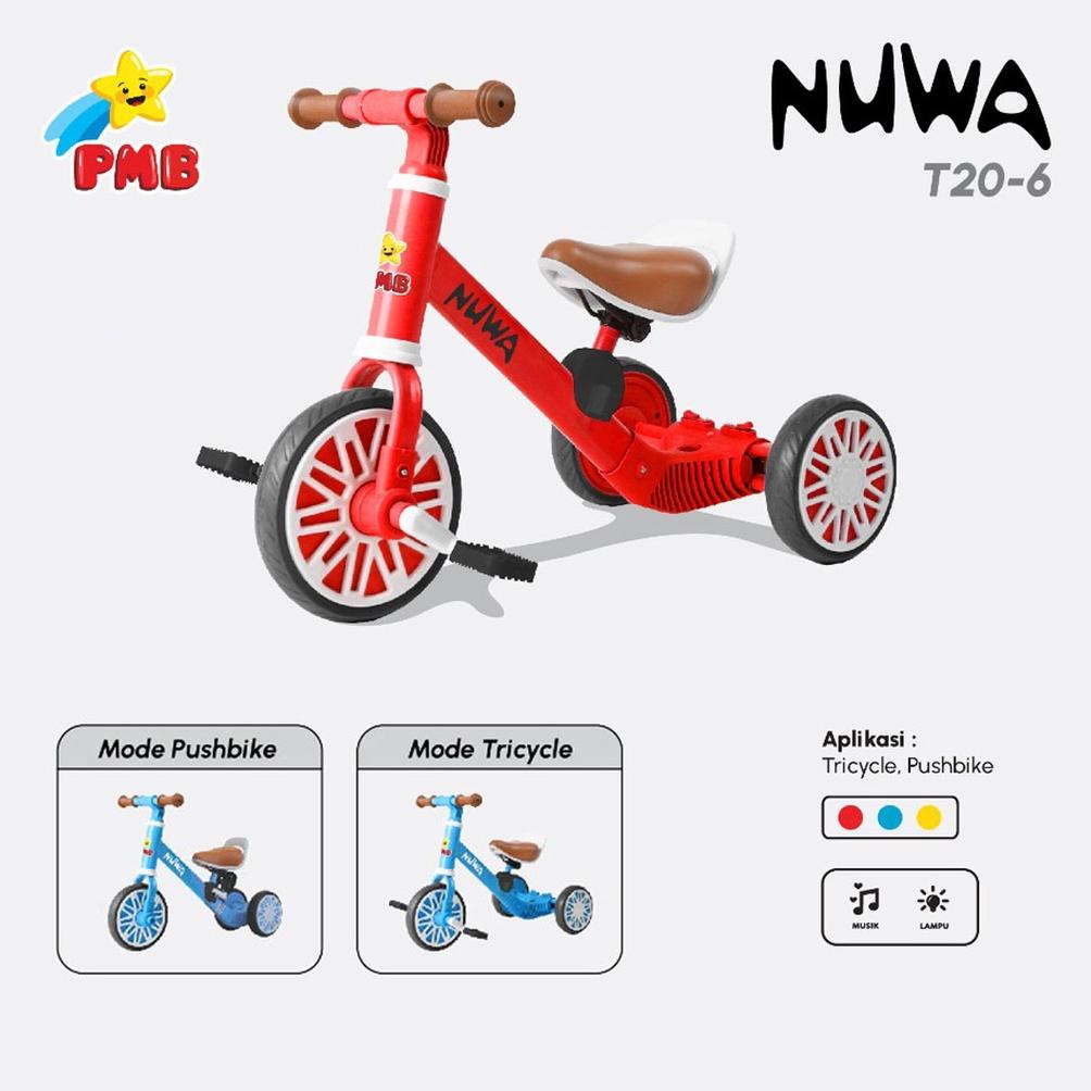 balance bike 3 in 1 nuwa t20-6 sepeda keseimbangan sepeda anak roda 3
