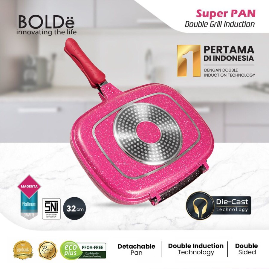 BOLDe Super PAN Double Grill 32cm Pink